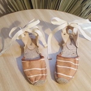 Soludos Cowhide Espadrille D'orsay Lace Up Sandal